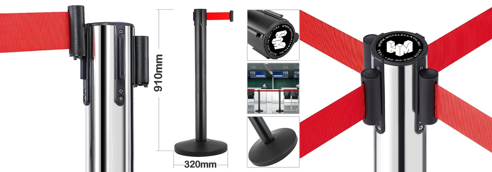 szalagos kordonoszlop